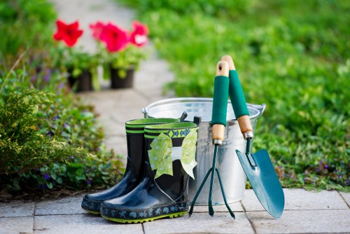 Team following safe garden practice during routine outdoor tasks